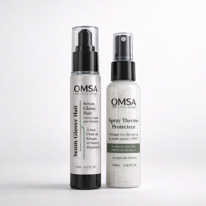Duo Protection & Éclat OMSA : Spray Thermoprotecteur & Sérum Glossy